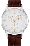  Shop Authentic Tommy Hilfiger Brad Chronograph White Dial Brown Leather Strap Watch For Men - 1710389 - Luxxuri