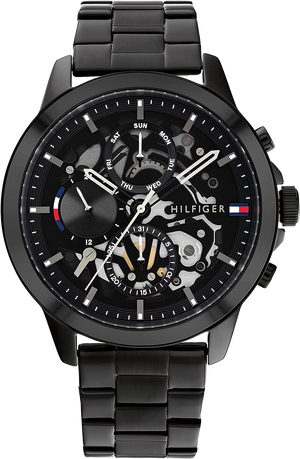  Shop Authentic Tommy Hilfiger Henry Chronograph Black Dial Black Steel Strap Watch For Men - 1710478 - Luxxuri