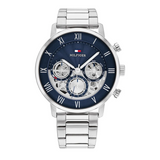  Shop Authentic Tommy Hilfiger Legend Chronograph Blue Dial Silver Steel Strap Watch For Men - 1710569 - Luxxuri
