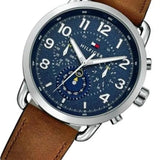 Shop Authentic Tommy Hilfiger Briggs Chronograph Blue Dial Brown Leather Strap Watch for Men - 1791424 - Luxxuri