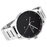  Shop Authentic Tommy Hilfiger Chase Quartz Black Dial Silver Steel Strap Watch For Men - 1791485 - Luxxuri