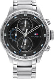  Shop Authentic Tommy Hilfiger Trent Quartz Black Dial Silver Steel Strap Watch For Men - 1791805 - Luxxuri
