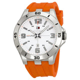  Shop Authentic Tommy Hilfiger Analog White Dial Orange Rubber Strap Watch for Men - 1791063 - Luxxuri