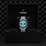 Tudor Black Bay Chrono Blue Dial Silver Steel Strap Watch for Men - M79360N-0024