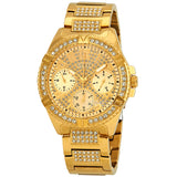  Shop Authentic Guess Frontier Diamonds Gold Dial Gold Steel Strap Watch For Women - W1156L2 - Luxxuri