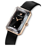  Shop Authentic Swarovski Uptown Black Dial Black Leather Strap Watch for Women - 5547710 - Luxxuri