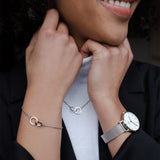 Shop Authentic Daniel Wellington Petite Sterling White Dial Silver Mesh Bracelet Watch For Women - DW00100164 - Luxxuri