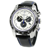  Shop Authentic Versace V-Ray Quartz Silver Dial Black Leather Strap Watch for Men - VDB010014 - Luxxuri