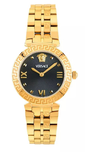  Shop Authentic Versace Daphnis Quartz Black Dial Gold Steel Strap Watch for Women - VEOCA0524 - Luxxuri