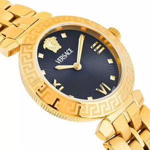  Shop Authentic Versace Daphnis Quartz Black Dial Gold Steel Strap Watch for Women - VEOCA0524 - Luxxuri