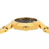 Shop Authentic Versace Daphnis Quartz Black Dial Gold Steel Strap Watch for Women - VEOCA0524 - Luxxuri