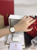  Shop Authentic Versace Audrey Quartz Silver Dial Red Leather Strap Watch for Women - VELR00219 - Luxxuri
