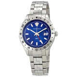  Shop Authentic Versace Hellenyium GMT Blue Dial Silver Steel Strap Watch for Men - V11010015 - Luxxuri