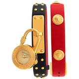  Shop Authentic Versace Medusa Lock Icon Gold Dial Red Leather Strap Watch for Women - VEDW00119 - Luxxuri