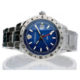  Shop Authentic Versace Hellenyium GMT Blue Dial Silver Steel Strap Watch for Men - V11010015 - Luxxuri