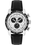  Shop Authentic Versace V-Ray Quartz Silver Dial Black Leather Strap Watch for Men - VDB010014 - Luxxuri