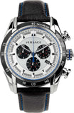 Shop Authentic Versace V-Ray Quartz Silver Dial Black Leather Strap Watch for Men - VDB010014 - Luxxuri