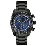  Shop Authentic Versace V-Ray Chronograph Quartz Blue Dial Black Steel Strap Watch For Men - VE2I00521 - Luxxuri