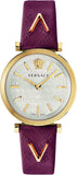  Shop Authentic Versace V-Twist Silver Dial Red Leather Strap Watch for for Women - VELS00519 - Luxxuri