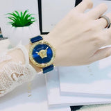  Shop Authentic Versace Palazzo Empire Greca Quartz Blue Dial Blue Leather Strap Watch for Women - VEDV00219 - Luxxuri