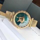  Shop Authentic Versace Palazzo Empire Greca Green Dial Gold Mesh Bracelet Watch for Women - VEDV00819 - Luxxuri