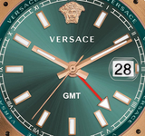  Shop Authentic Versace Hellenyium GMT Green Dial Two Tone Steel Strap Watch for Men - V11050015 - Luxxuri