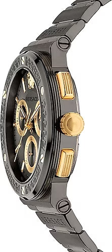  Shop Authentic Versace Greca Icon Quartz Black Dial Black Steel Strap Watch For Men - VEZ900521 - Luxxuri