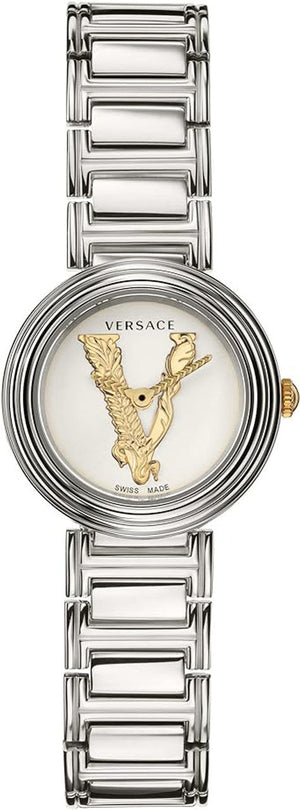 Shop Authentic Versace Virtus Quartz White Dial Silver Steel Strap Watch For Women - VET300621 - Luxxuri