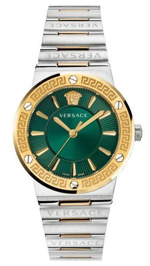  Shop Authentic Versace Greca Green Dial Silver Steel Strap Watch for Women - VEVH00720 - Luxxuri