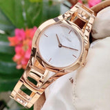  Shop Authentic Calvin Klein Class White Dial Rose Gold Steel Strap Watch for Women - K6R23626 - Luxxuri