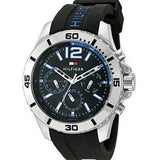  Shop Authentic Tommy Hilfiger Sport Multifunction Black Dial Black Rubber Strap Watch for Men - 1791143 - Luxxuri