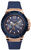  Shop Authentic Guess Rigor Blue Dial Blue Silicone Strap Watch For Men - W0247G3 - Luxxuri