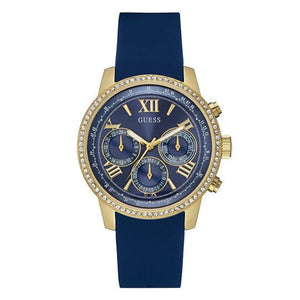  Shop Authentic Guess Sunrise Blue Dial with Diamonds Blue Rubber Strap Watch For Women - W0616L2 - Luxxuri