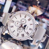  Shop Authentic Guess Delancy White Dial Silver Mesh Bracelet Watch for Men - W0871G4 - Luxxuri
