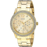 Shop Authentic Guess Bedazzle Diamonds Gold Dial Gold Steel Strap Watch For Women - W1097L2 - Luxxuri