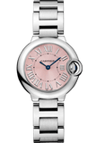  Shop Authentic Cartier Ballon Bleu de Cartier Pink Dial Silver Steel Strap Watch for Women - W6920038 - Luxxuri