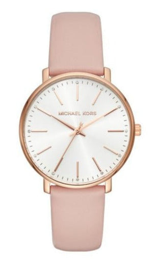  Shop Authentic Michael Kors Pyper Quartz White Dial Pink Leather Strap Watch For Women - MK2741 - Luxxuri