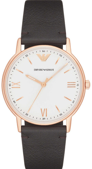  Shop Authentic Emporio Armani Dress Quartz White Dial Brown Leather Strap Watch For Men - AR11011 - Luxxuri