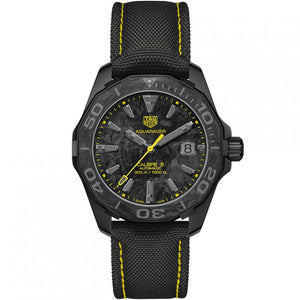  Shop Authentic Tag Heuer Aquaracer Calibre 5 Black NATO Strap Carbon Dial Watch for Men - WBD218B.FC6446 - Luxxuri