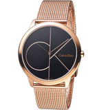  Shop Authentic Calvin Klein Minimal Black Dial Rose Gold Mesh Bracelet Watch for Men - K3M21621 - Luxxuri