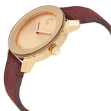  Shop Authentic Movado Bold Rose Gold Dial Red Leather Strap Watch for Women - 3600447 - Luxxuri