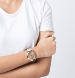  Shop Authentic Burberry The City Gold Dial Haymarket Brown Leather Strap Watch for Women - BU9026 - Luxxuri