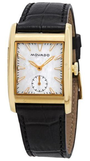  Shop Authentic Movado Heritage Mother of Pearl White Dial Black Leather Strap Watch For Women - 3650050 - Luxxuri