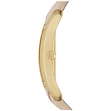  Shop Authentic Burberry Pioneer Gold Dial Haymarket Beige Leather Strap Watch for Women - BU9509 - Luxxuri