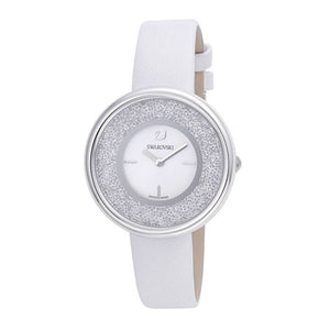  Shop Authentic Swarovski Crystalline Pure White Dial White Leather Strap Watch for Women - 5275046 - Luxxuri