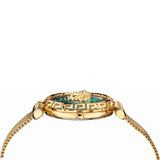  Shop Authentic Versace Palazzo Empire Greca Green Dial Gold Mesh Bracelet Watch for Women - VEDV00819 - Luxxuri