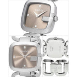 Shop Authentic Gucci G Gucci Brown Dial Silver Steel Strap Watch For Women - YA125401 - Luxxuri
