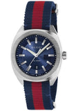  Shop Authentic Gucci GG2570 Quartz Blue Dial Blue & Red Nylon Strap Watch For Men - YA142304 - Luxxuri