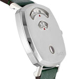  Shop Authentic Gucci Grip Quartz Silver Dial Green Leather Strap Unisex Watch - YA157406 - Luxxuri
