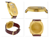  Shop Authentic Gucci Grip Yellow Gold Dial Maroon Leather Strap Unisex Watch - YA157411 - Luxxuri